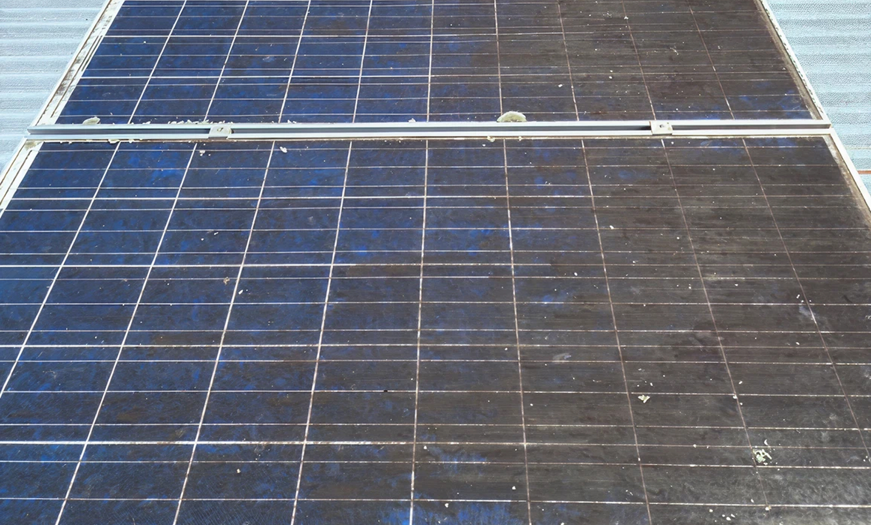 Before Solar Panel Cleaning