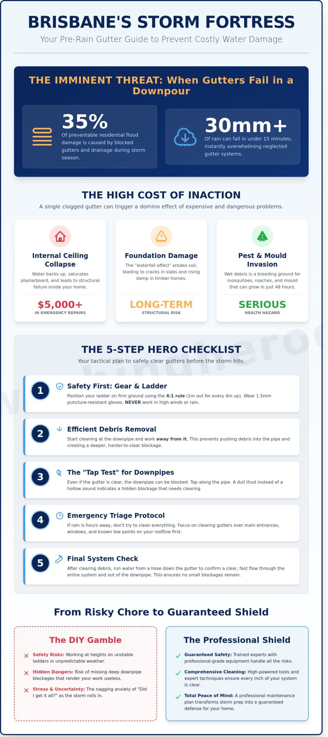 Gutter Clean Before Rain: The Essential Brisbane Storm Prep Guide 2026